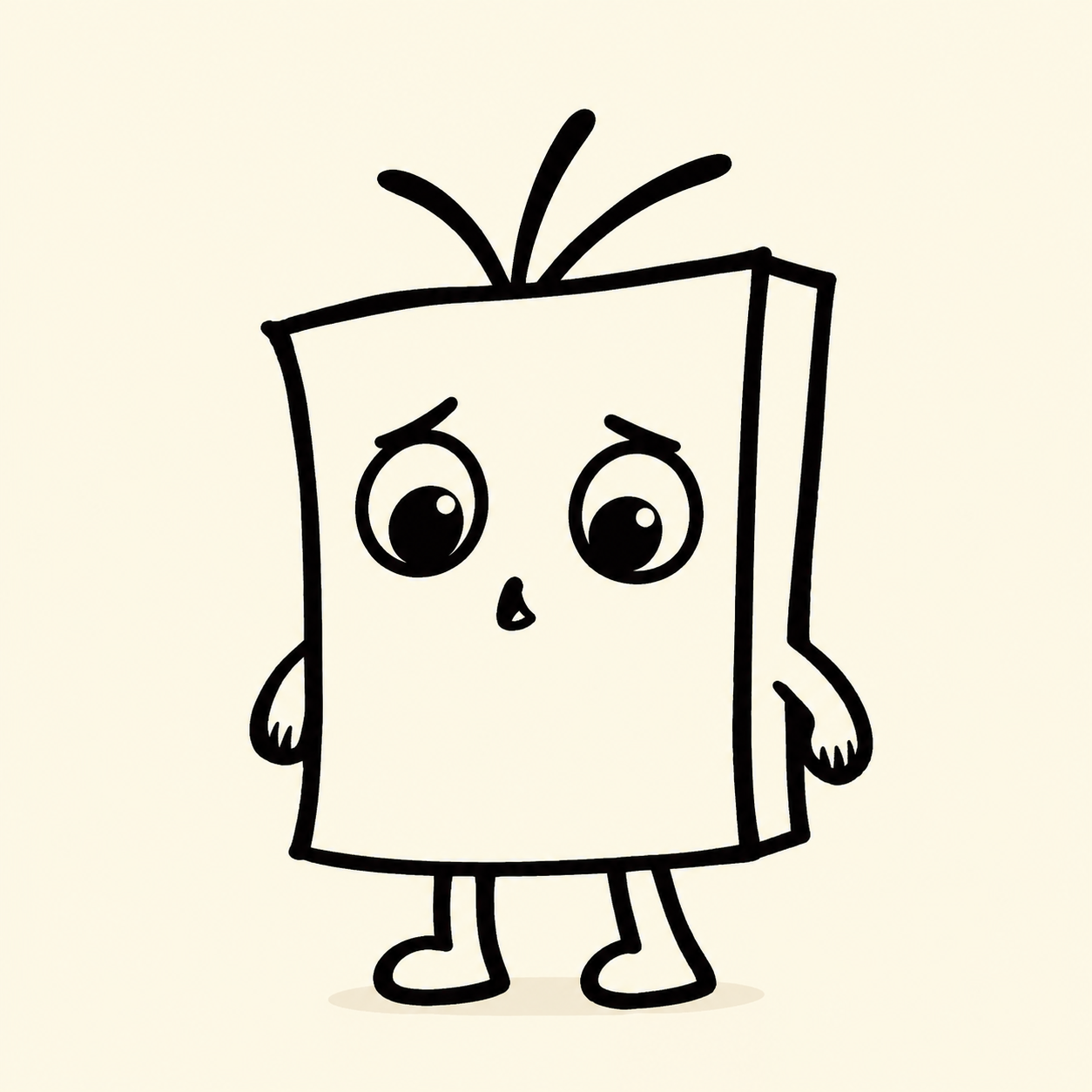 Lilpaper, a shy hand-drawn paper character with big eyes and three little tufts
